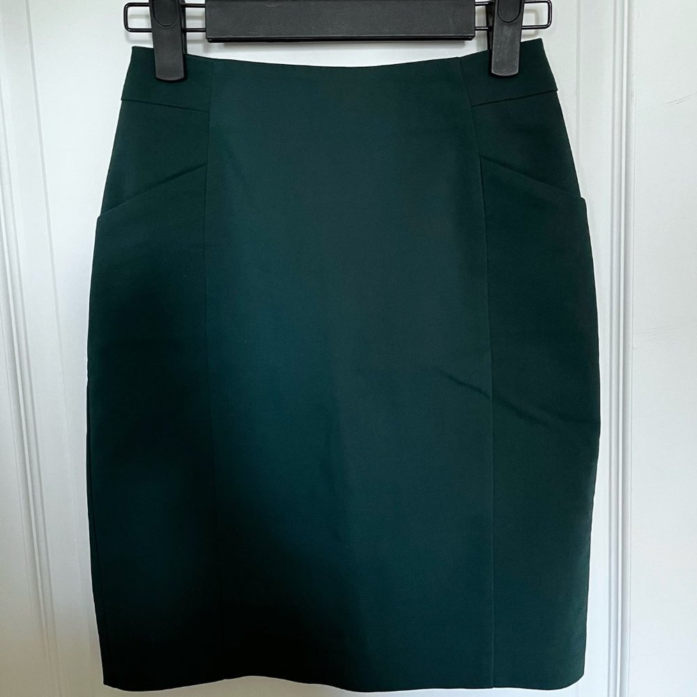 H&M Dark Green Pencil Skirt NWOT Size 2